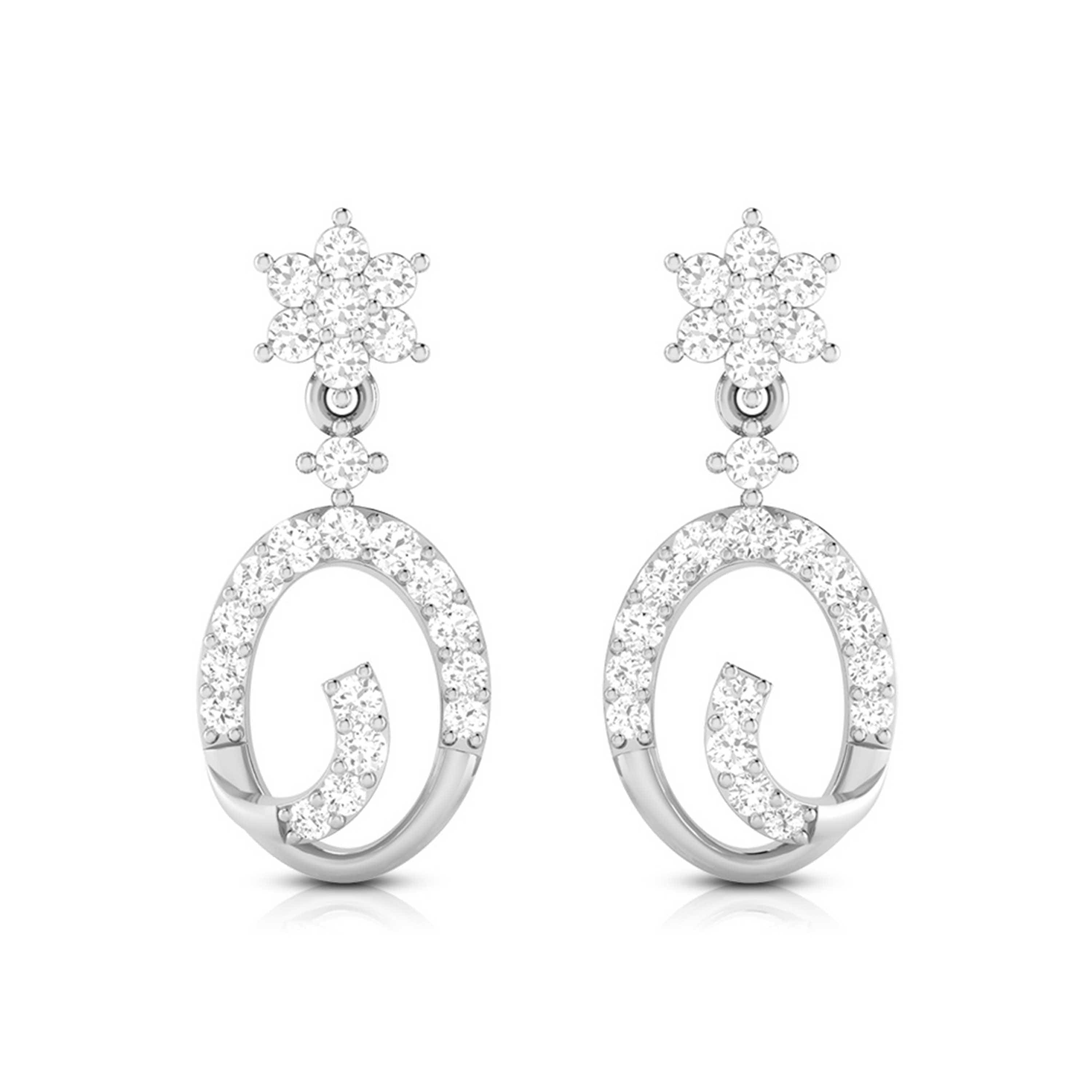 Platinum Earrings with Diamonds JL PT E ST 2259 – Jewelove.US